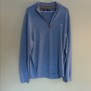 Vineyard Vines Men's Blue Zip-Up Sweater large